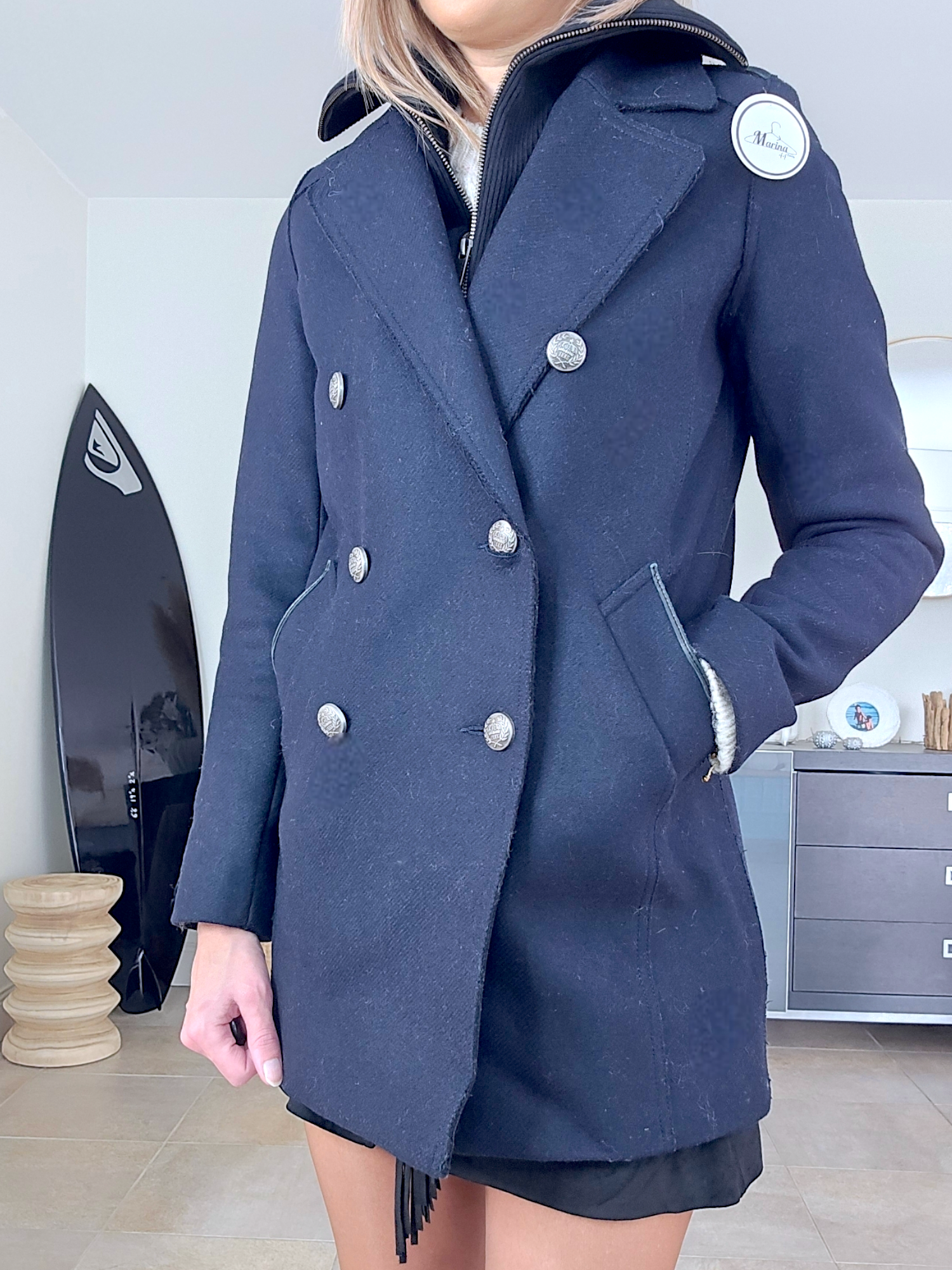 Manteau caban laine