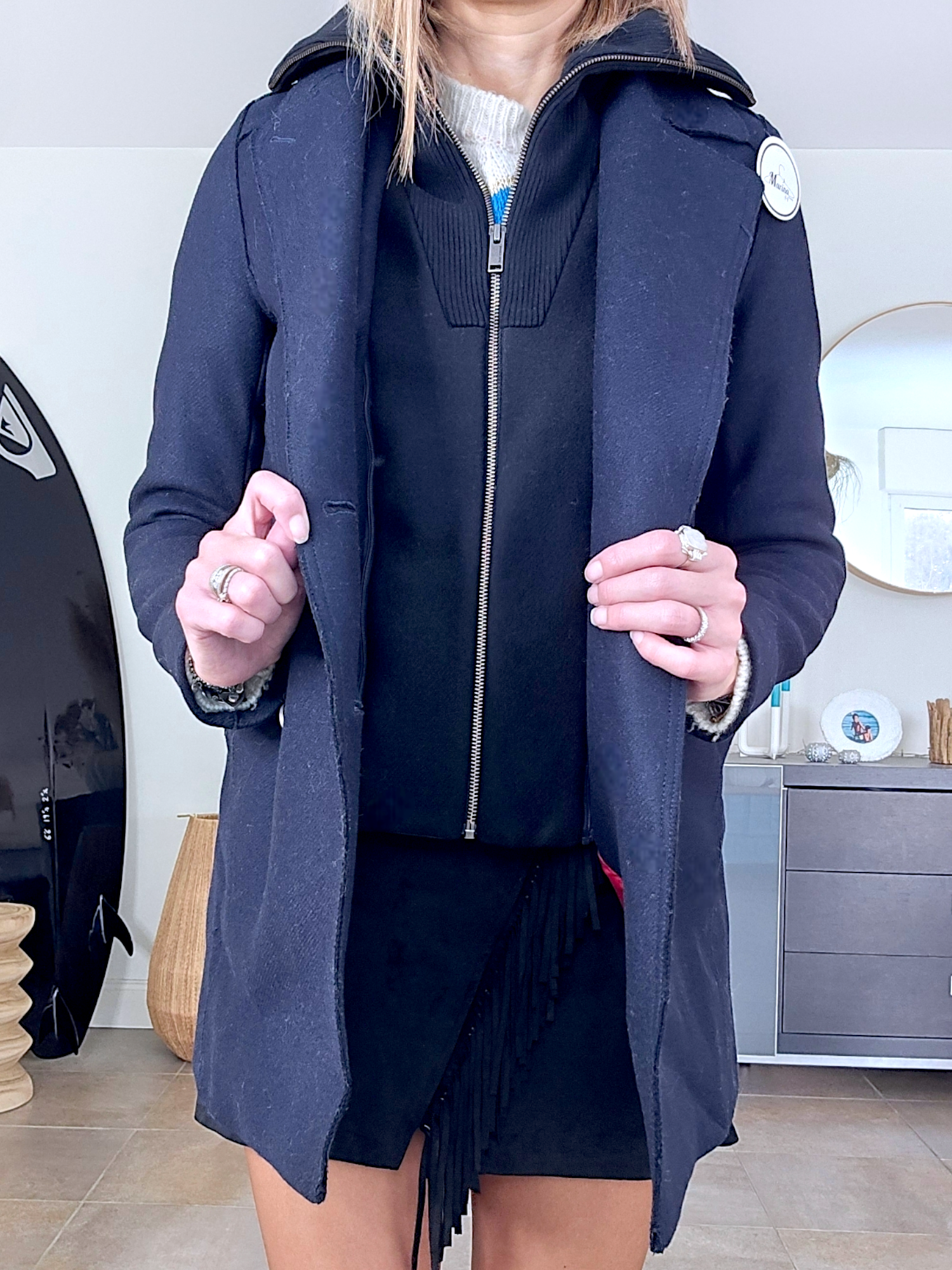 Manteau caban laine