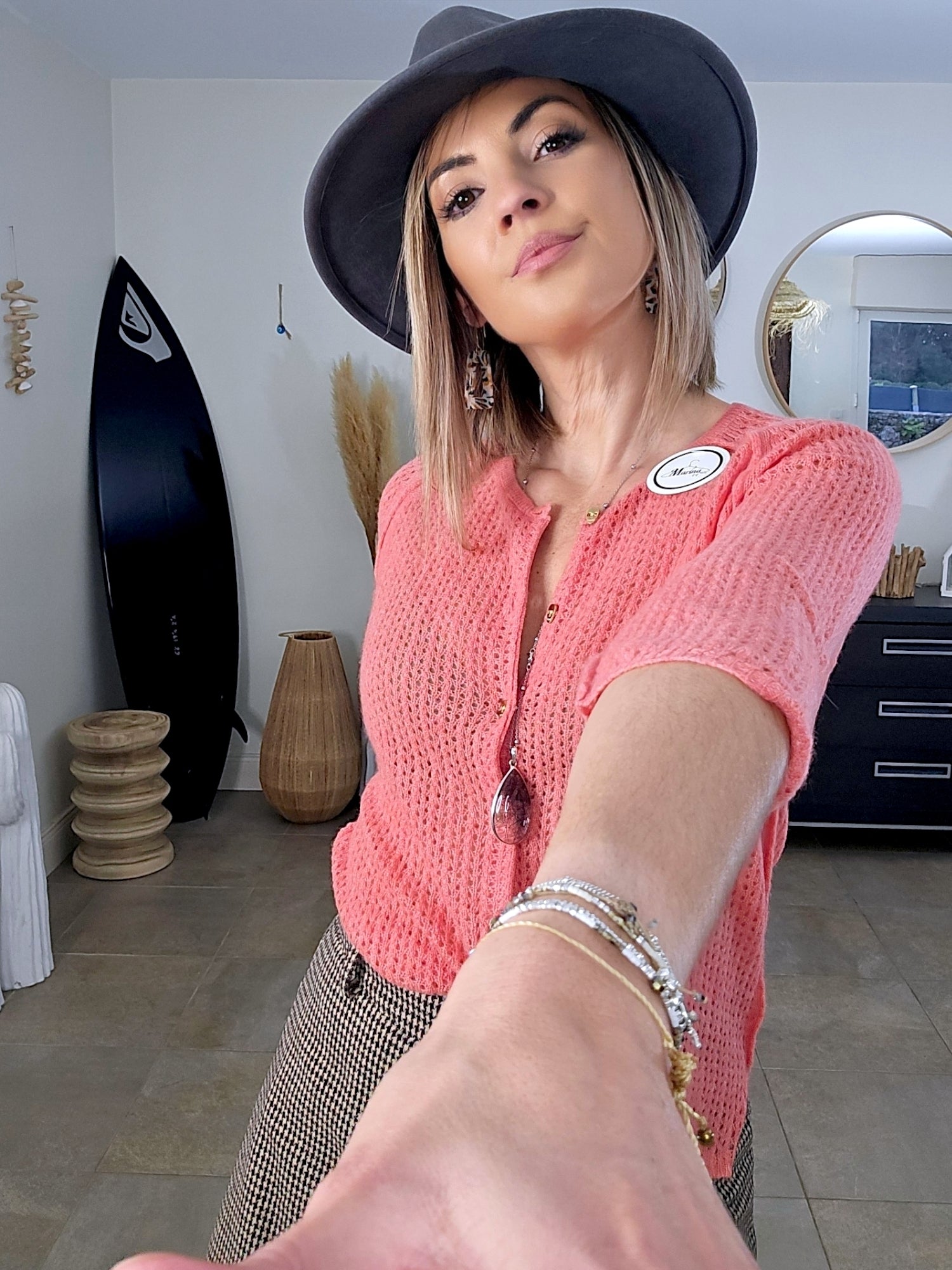 Cardigan corail en cachemire - 𝐌𝐚𝐫𝐢𝐧𝐚𝟒𝟒𝐟𝐚𝐦𝐢𝐥𝐲