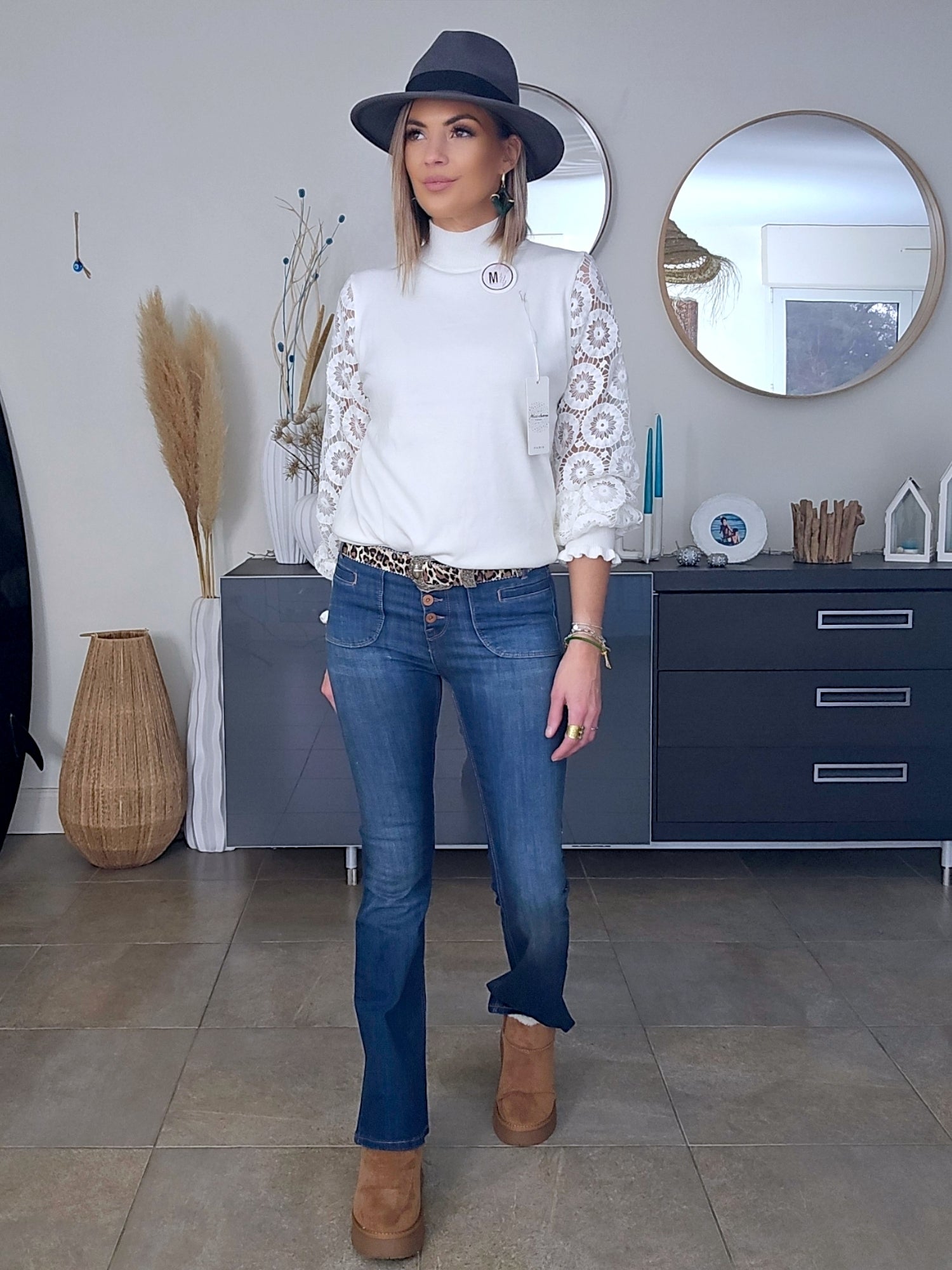 Pull chic col cheminé