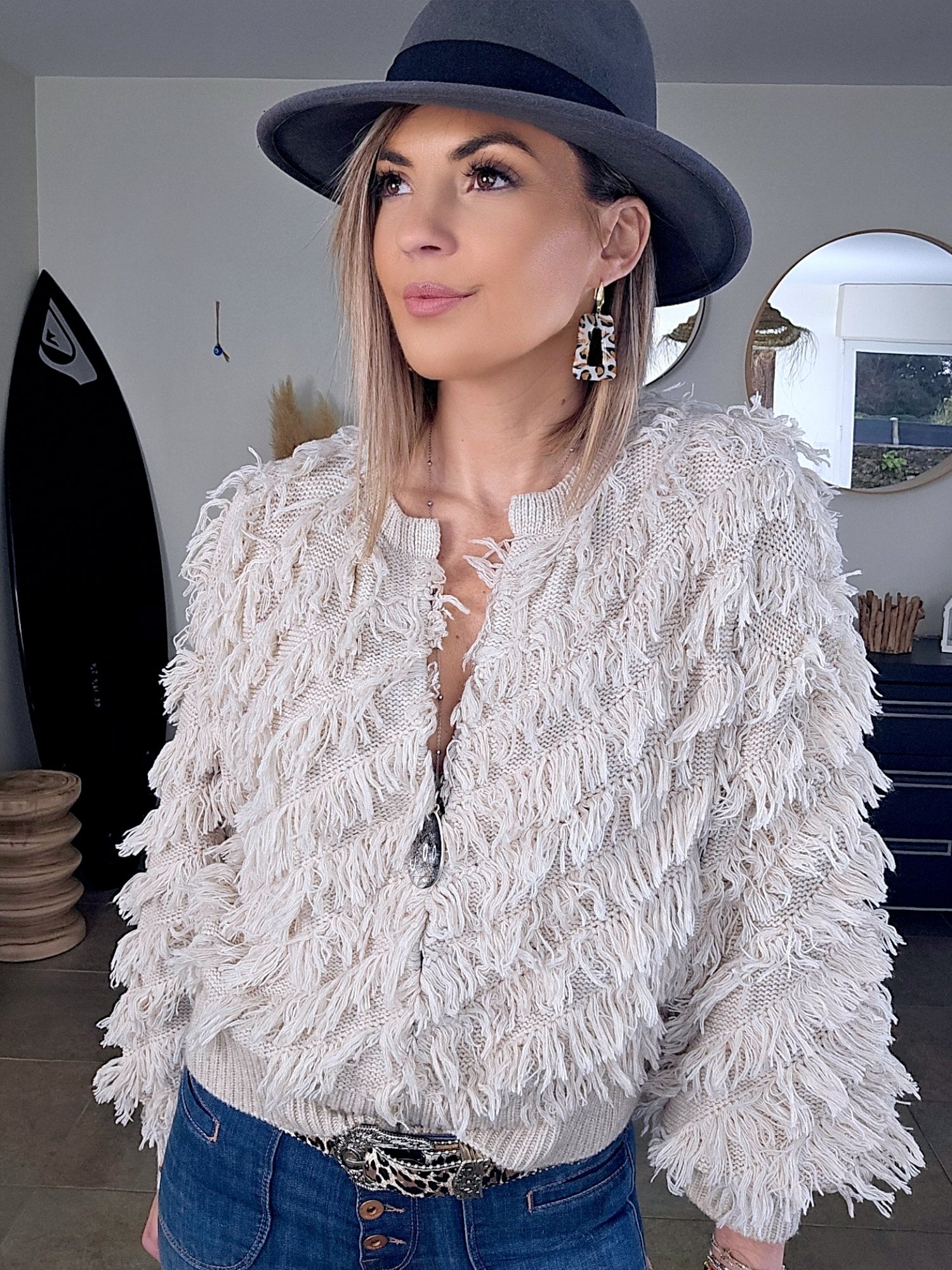 Cardigan à franges