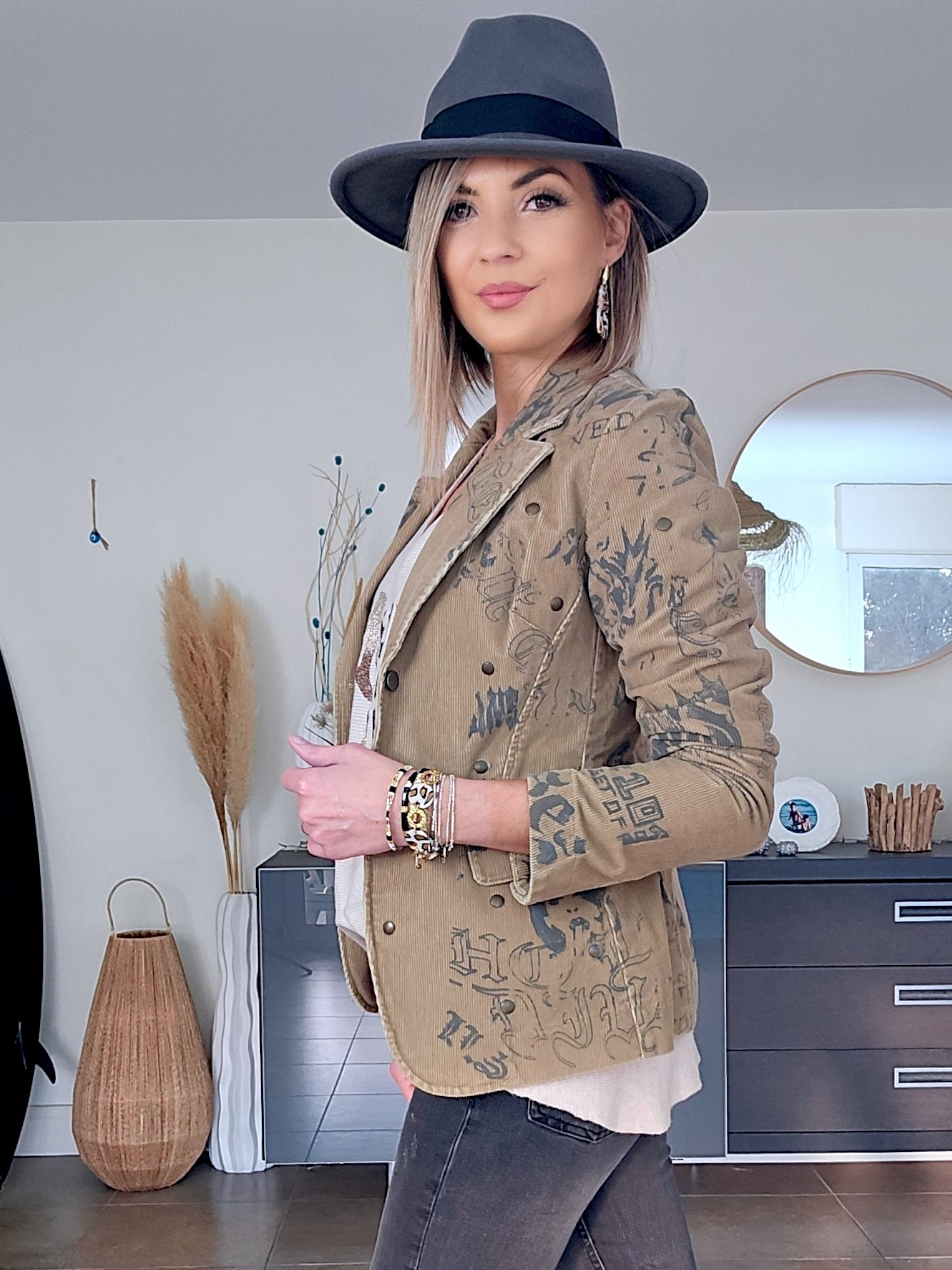 Veste tags en velours