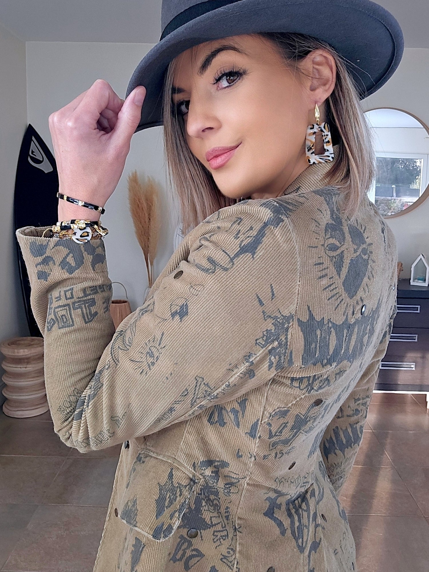 Veste tags en velours