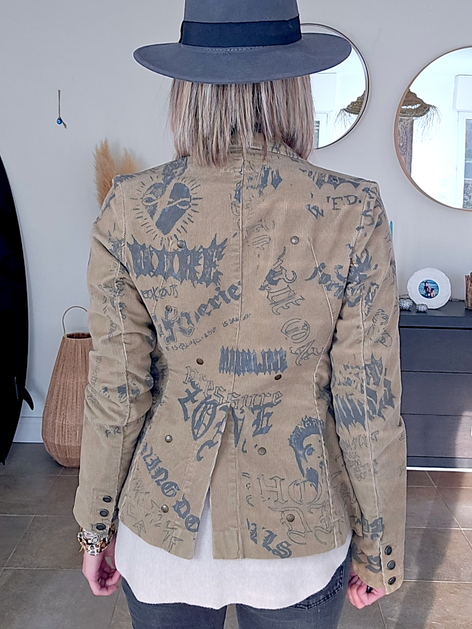 Veste tags en velours