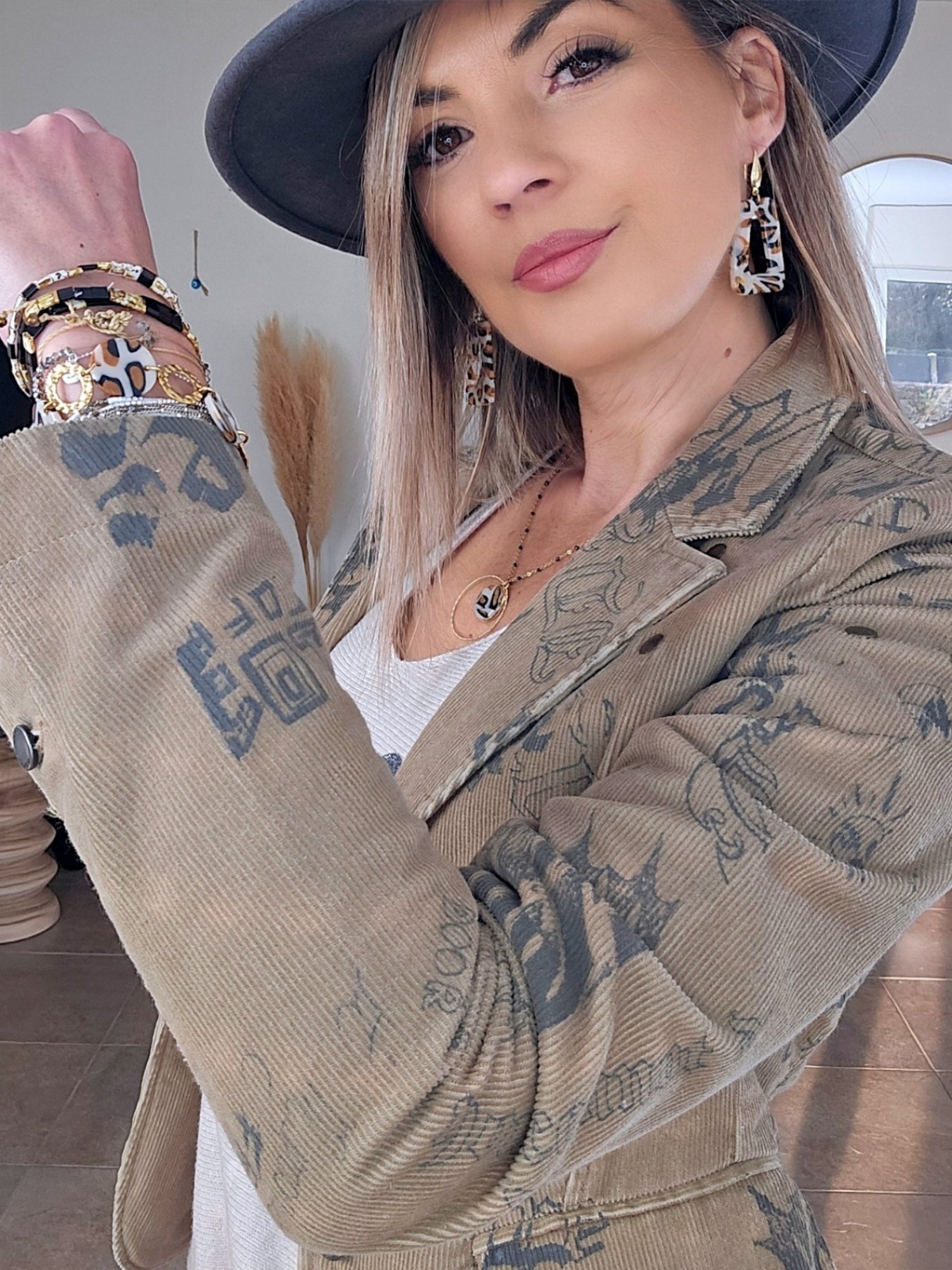 Veste tags en velours