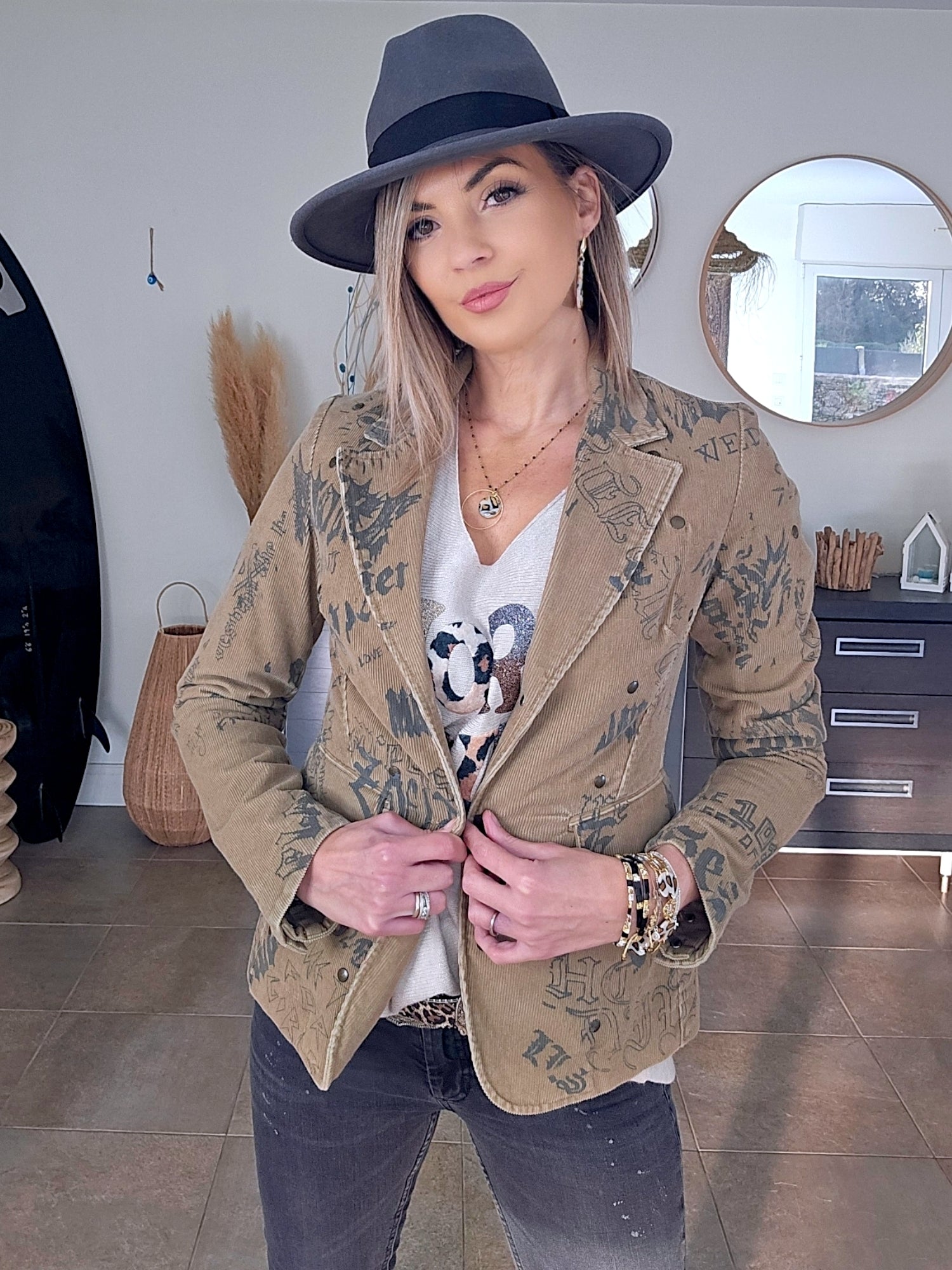 Veste tags en velours