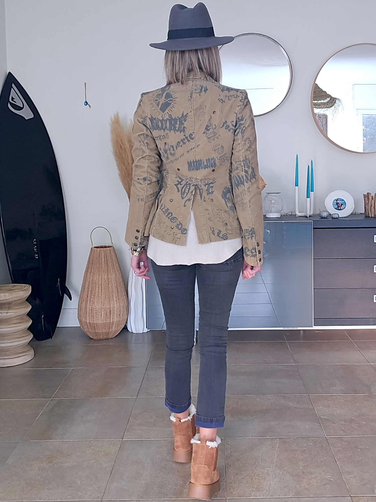 Veste tags en velours