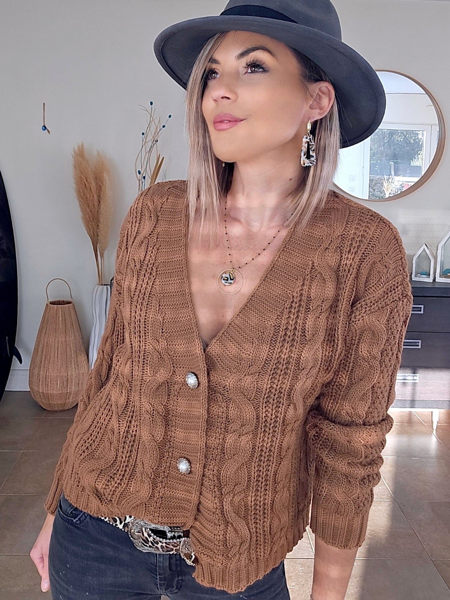 Cardigan col V