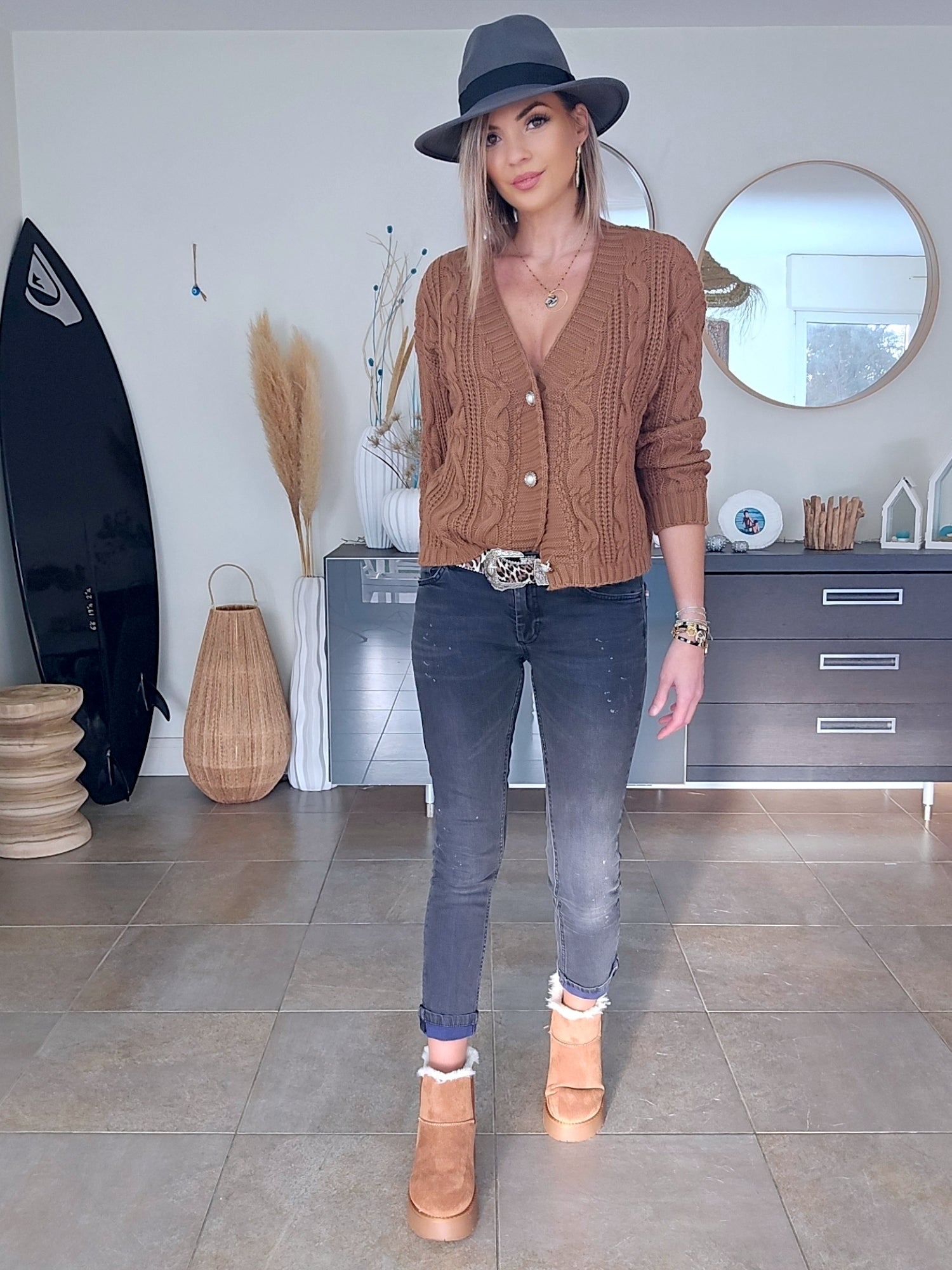 Cardigan col V