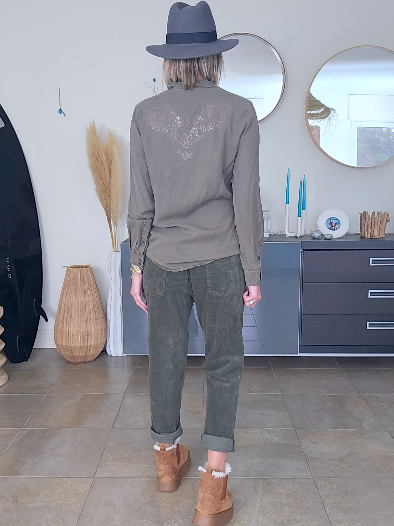Pantalon jogg velours