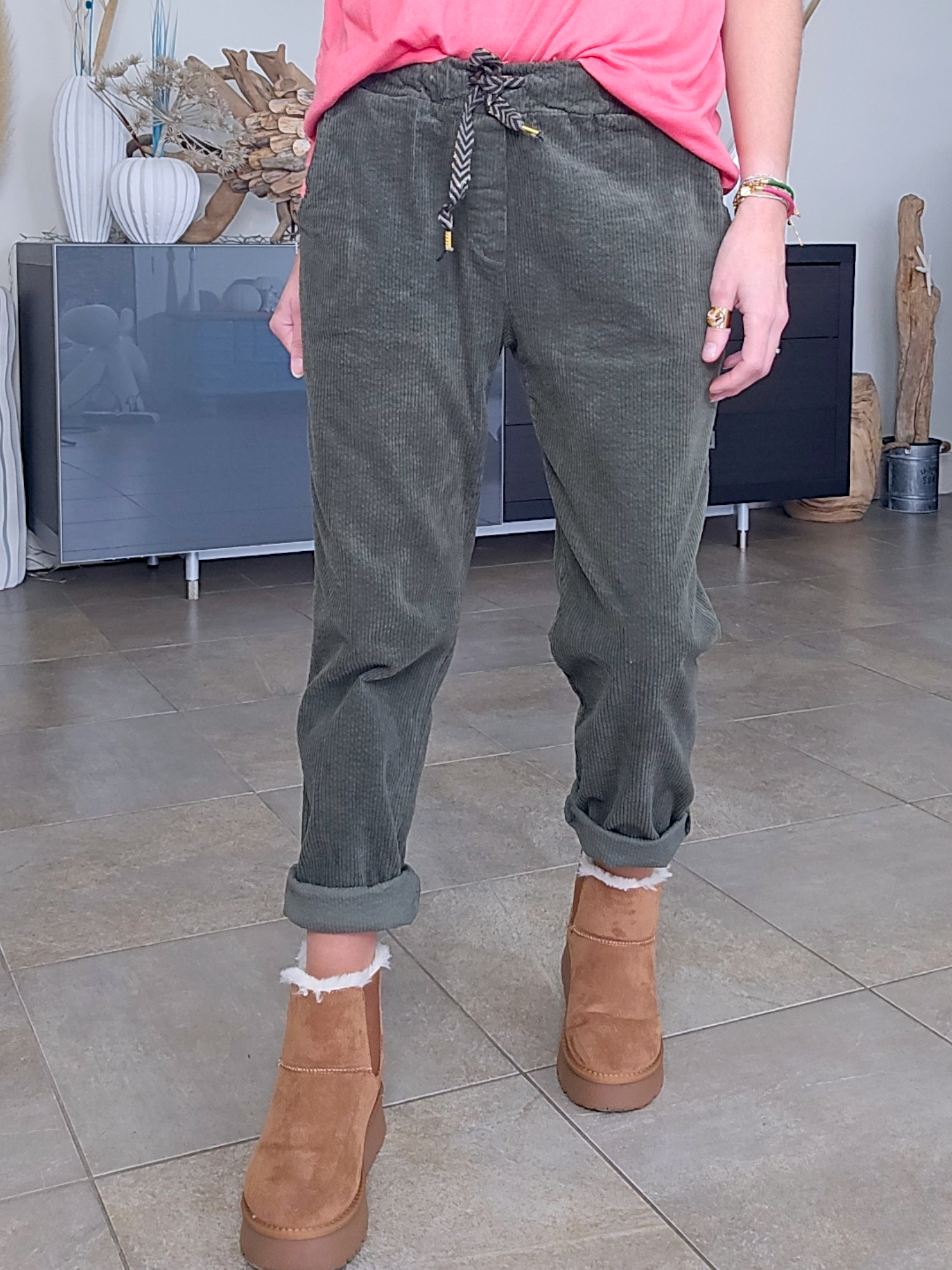 Pantalon jogg velours
