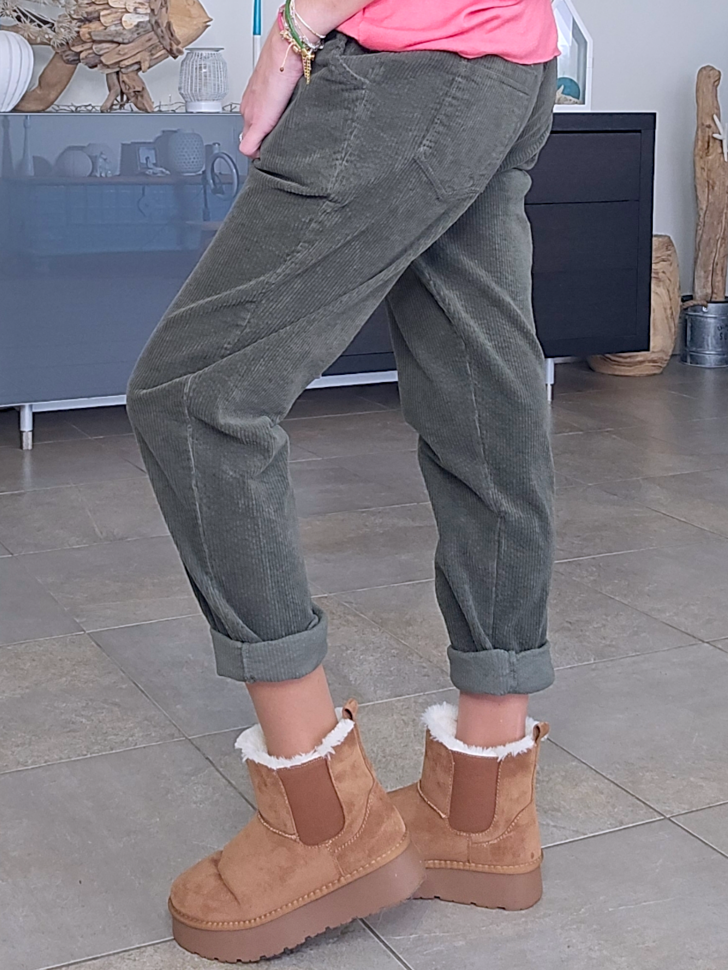 Pantalon jogg velours