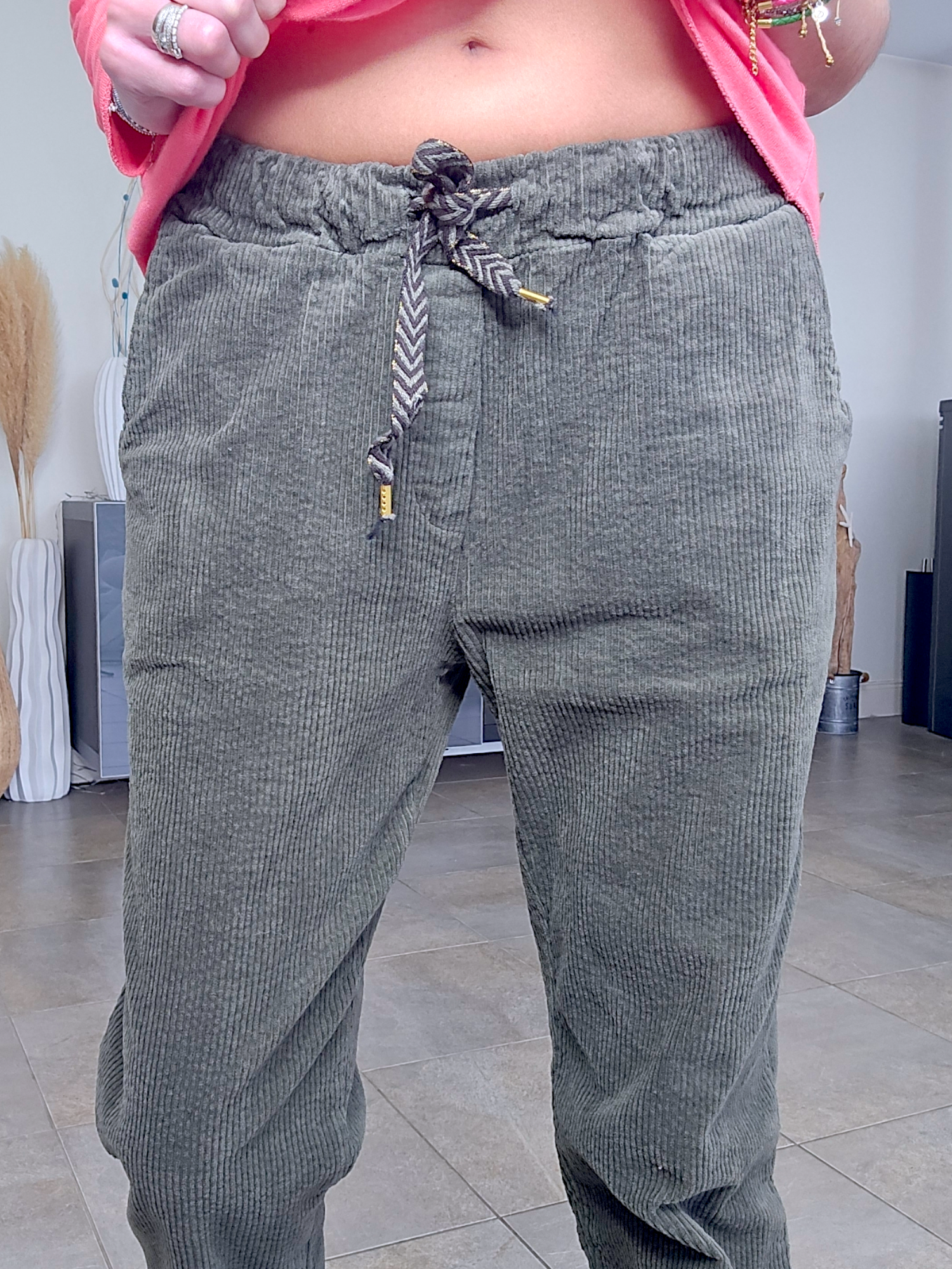 Pantalon jogg velours