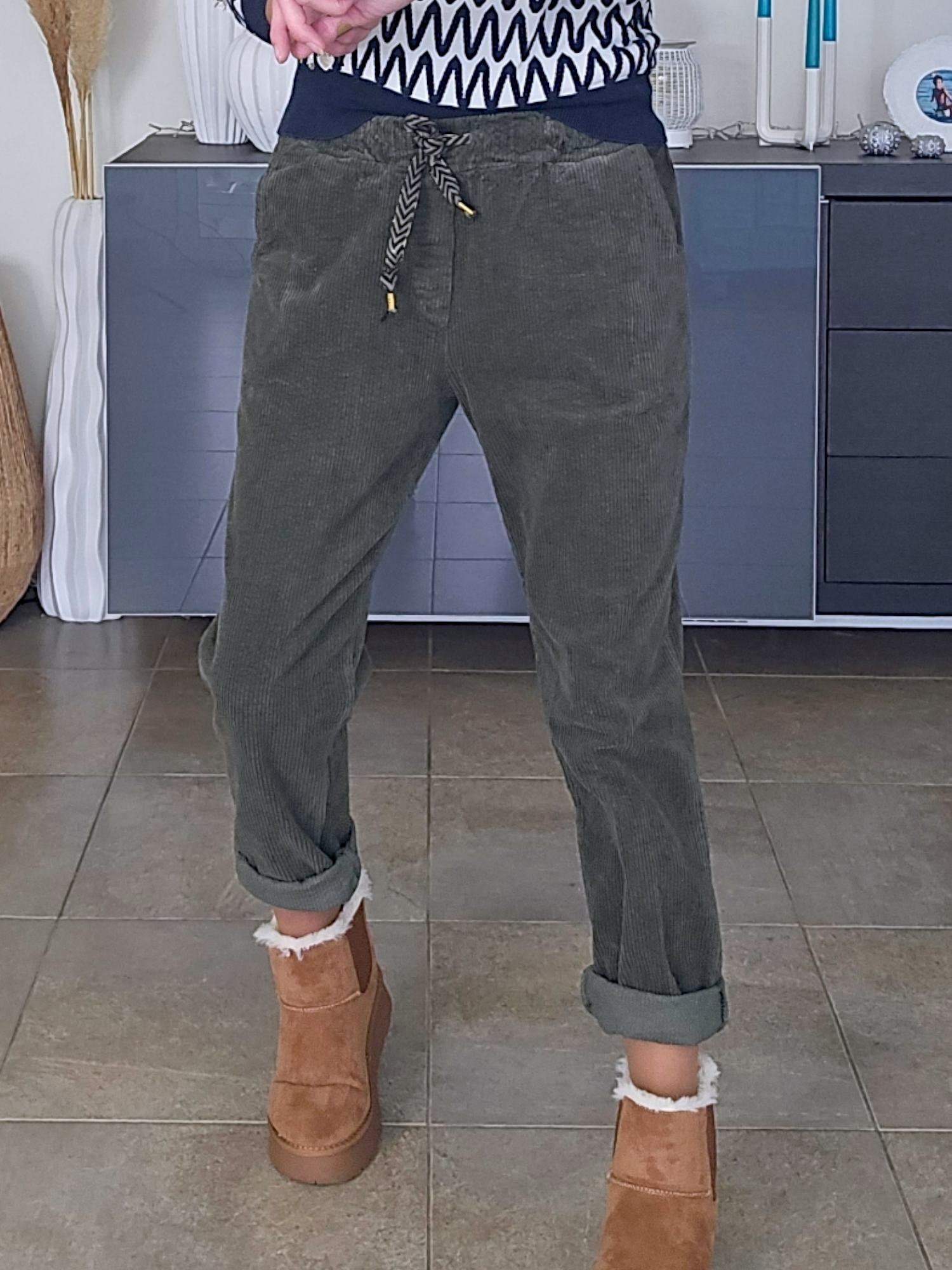 Pantalon jogg velours