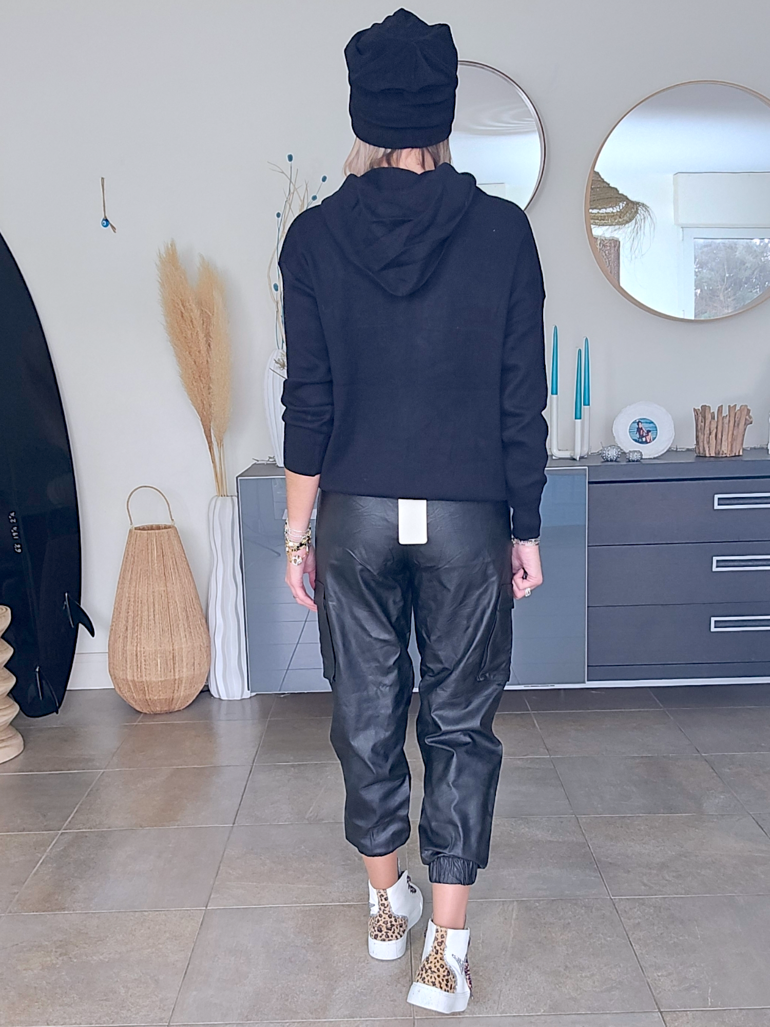 Pull maille à capuche