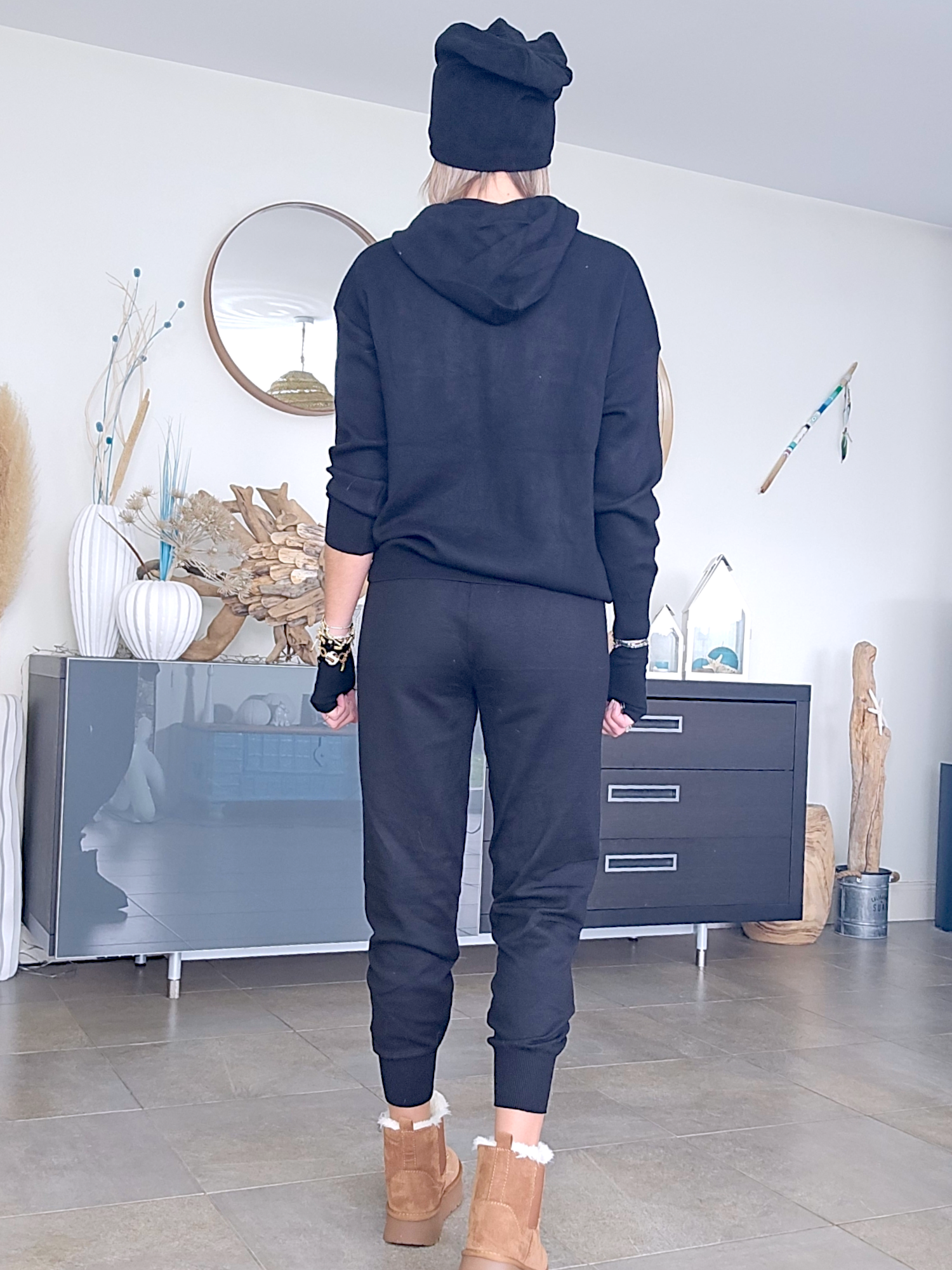 Pull maille à capuche