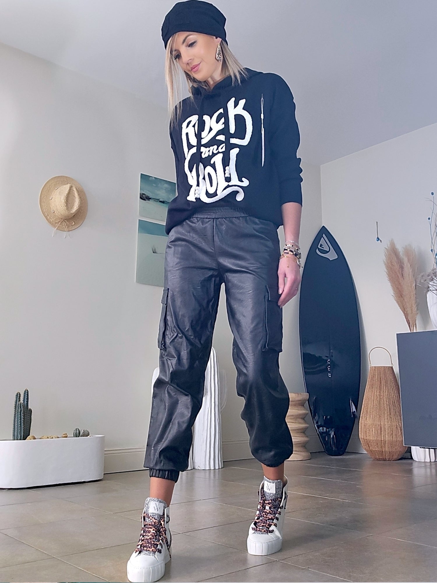 Pull maille à capuche