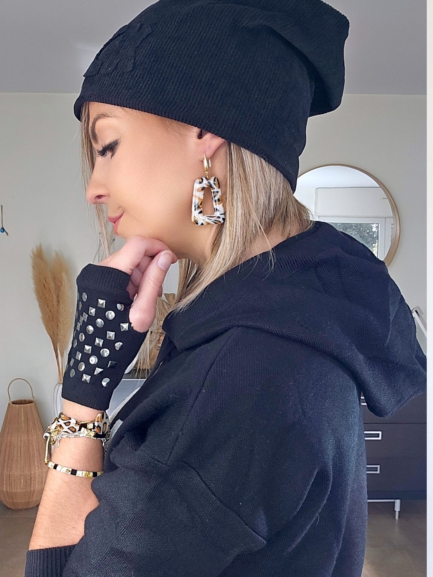 Bonnet velours noir