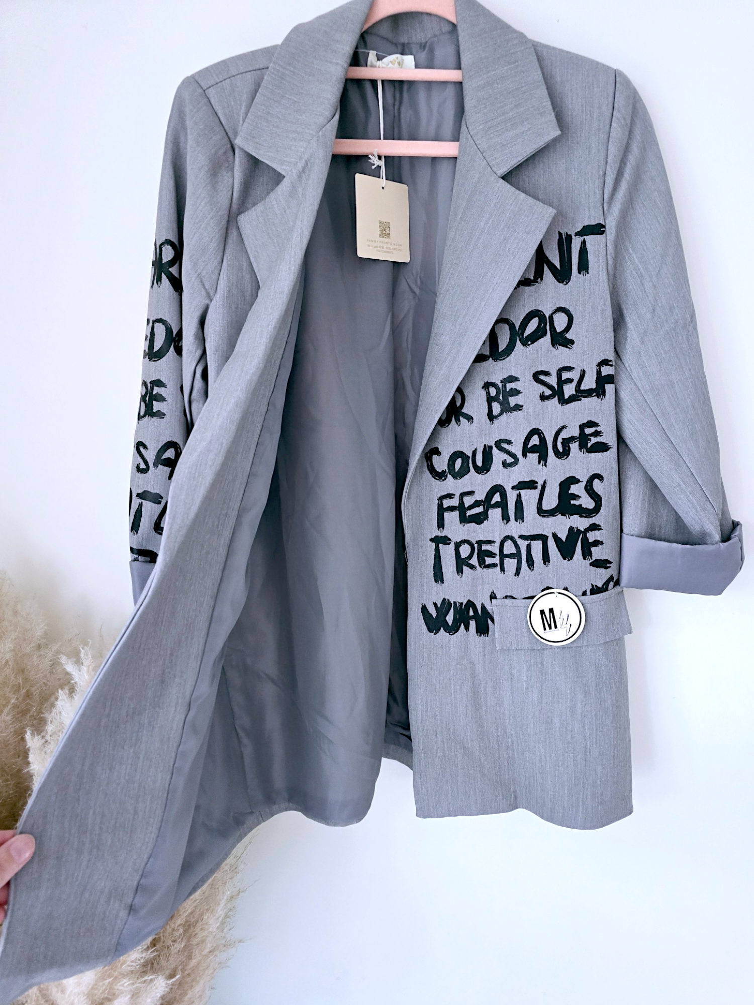 Veste grise à tags