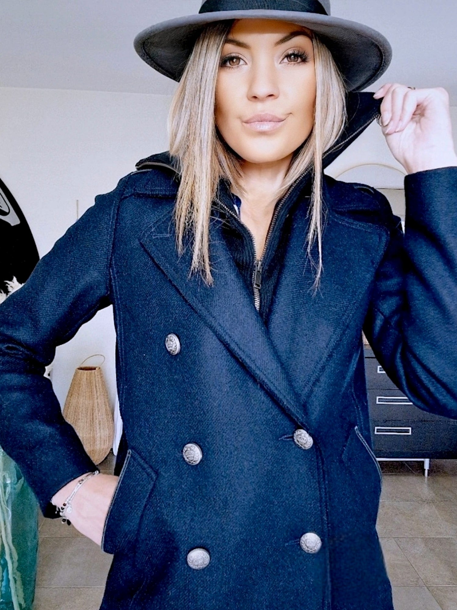 Manteau caban laine