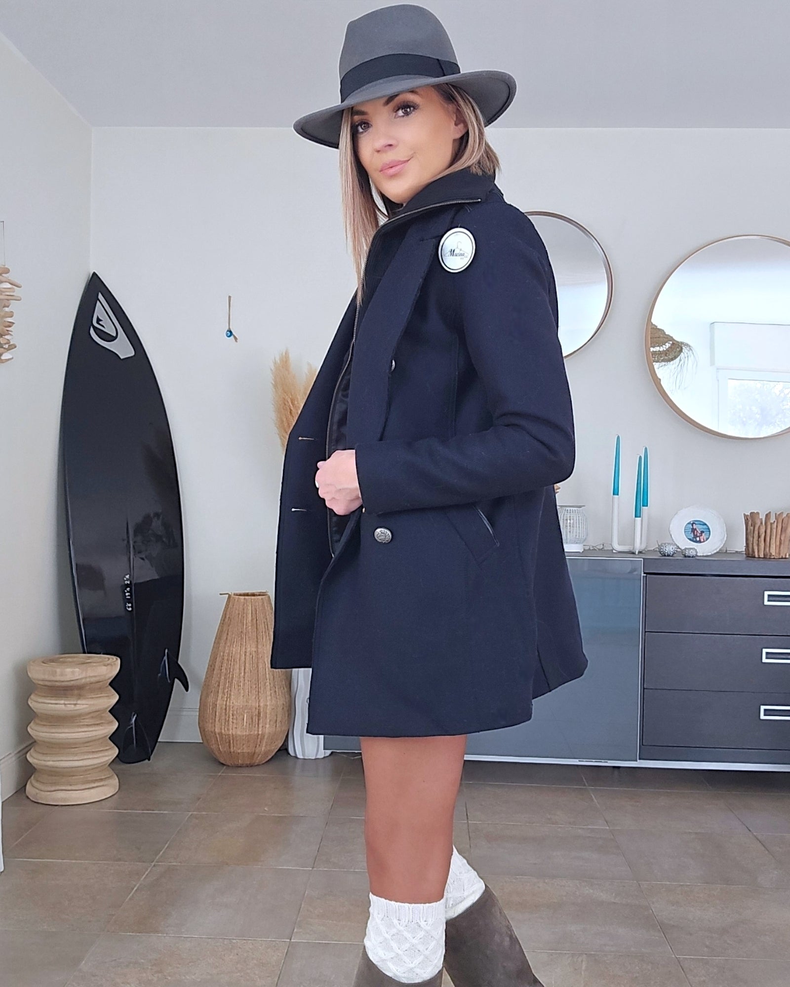 Manteau caban laine