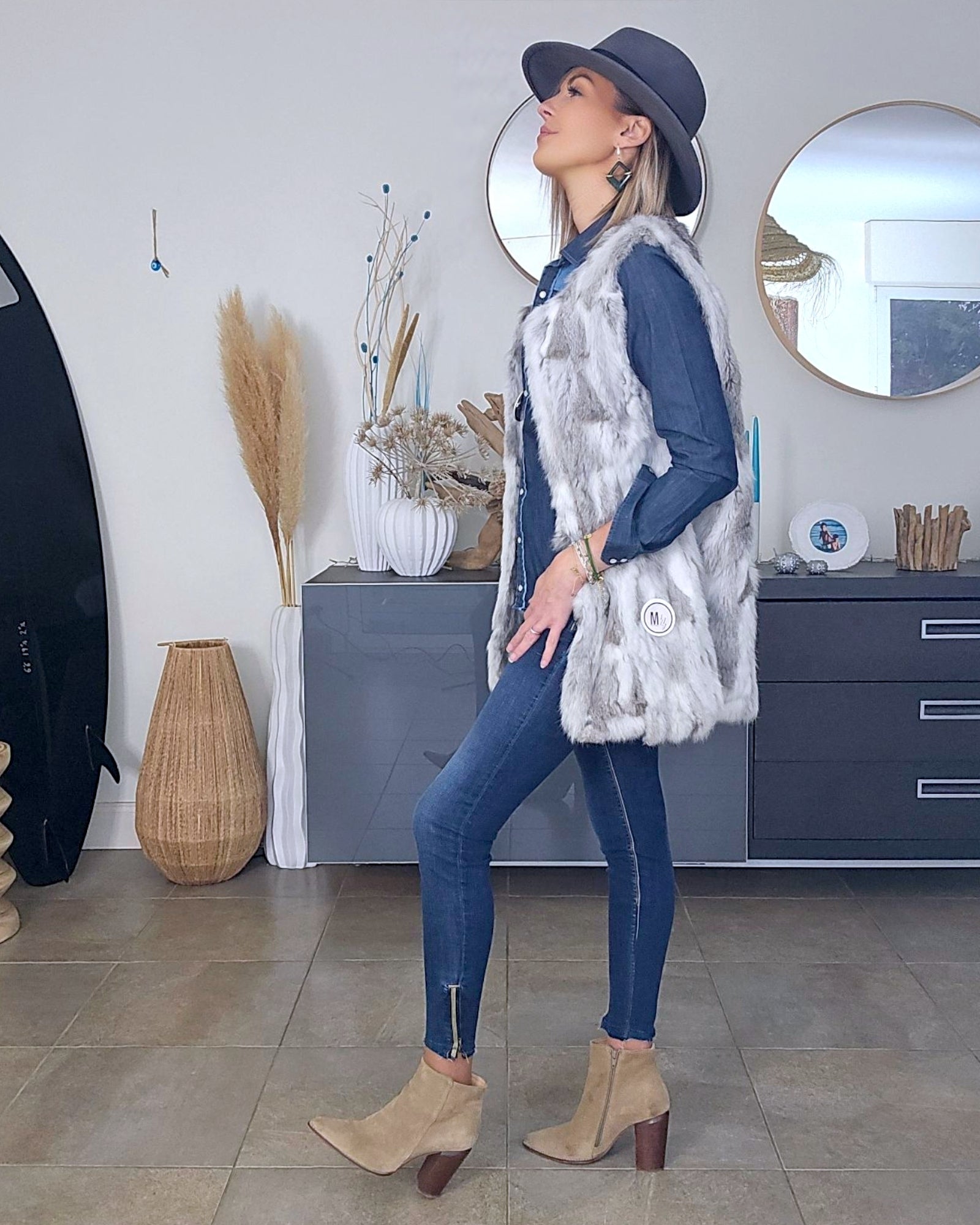 Chemise bleue en denim