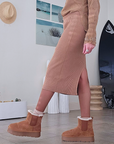Jupe midi en maille