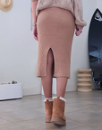 Jupe midi en maille