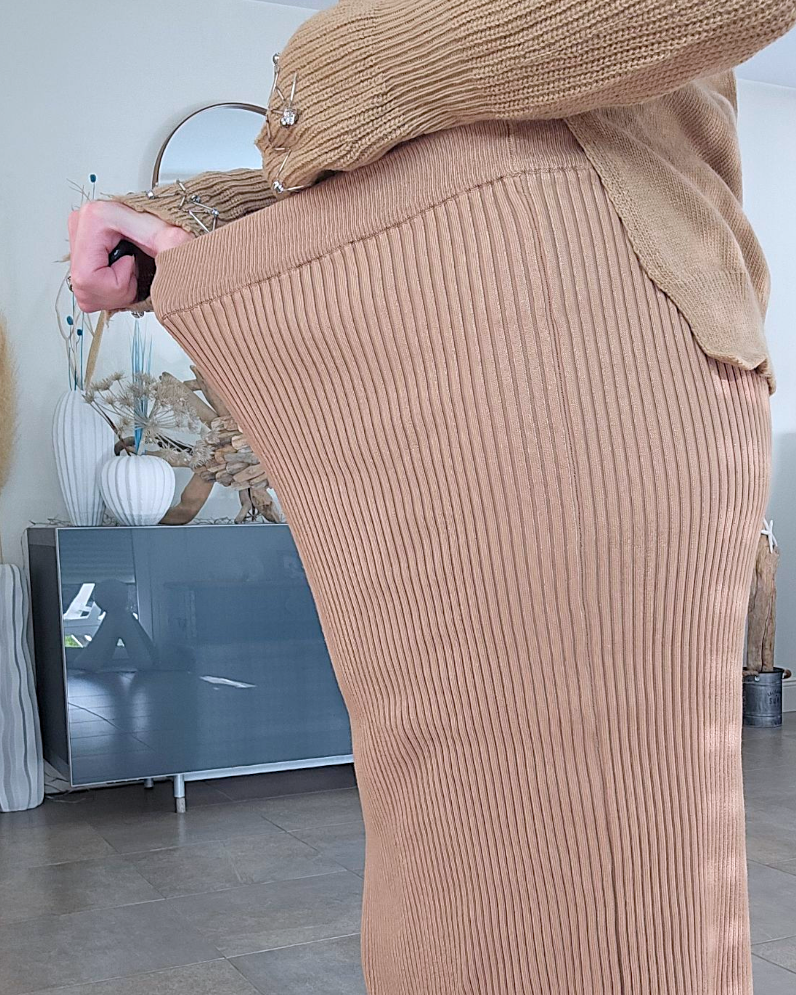 Jupe midi en maille