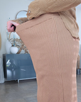 Jupe midi en maille