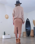 Jupe midi en maille