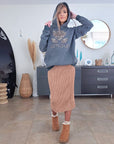 Jupe midi en maille