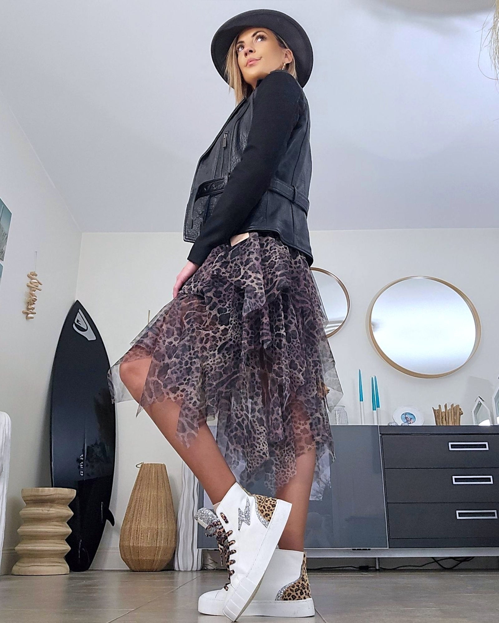 Jupe léo asymétrique