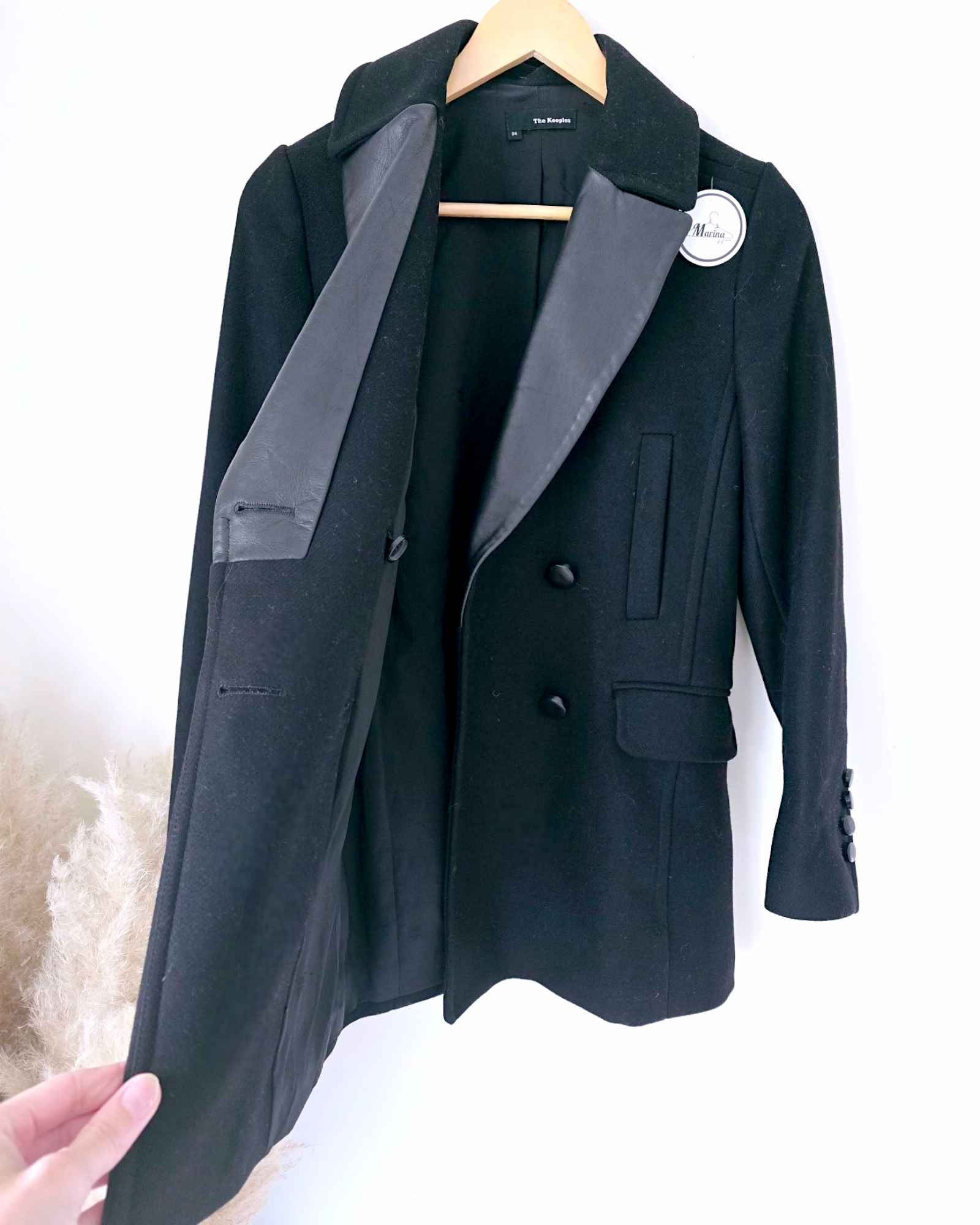 Manteau laine et cuir