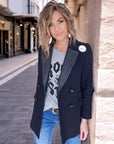 Manteau laine et cuir