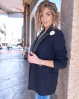 Manteau laine et cuir