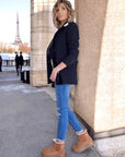 Manteau laine et cuir