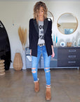 Manteau laine et cuir