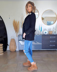 Manteau laine et cuir