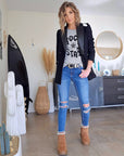 Manteau laine et cuir