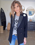 Manteau laine et cuir
