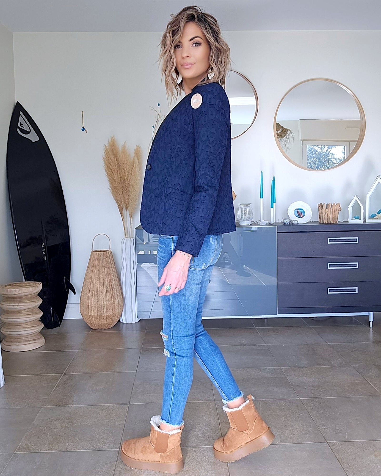 Veste bleue léo