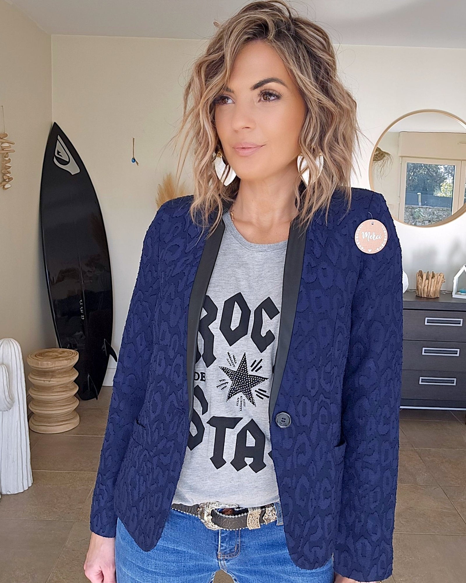 Veste bleue léo