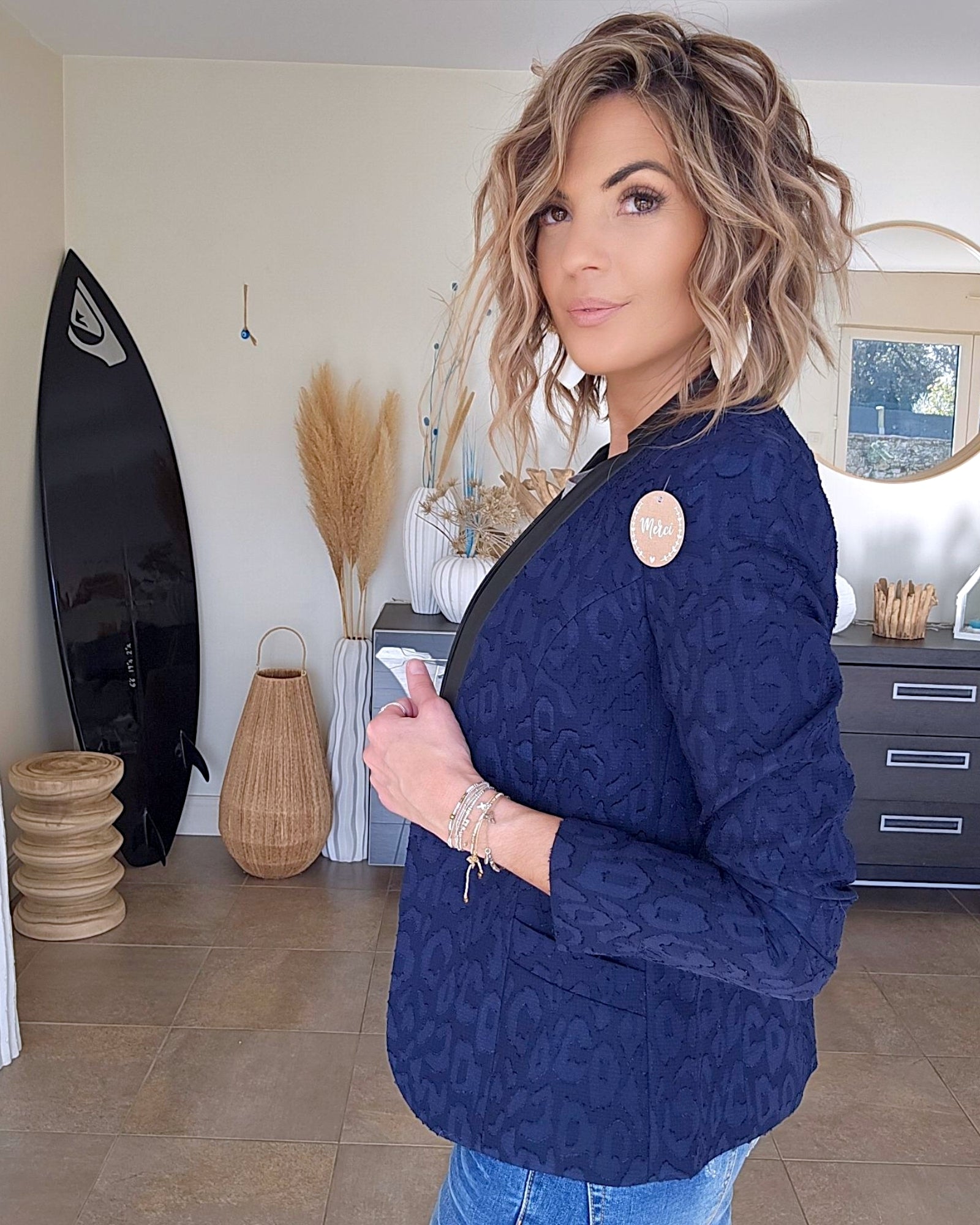 Veste bleue léo