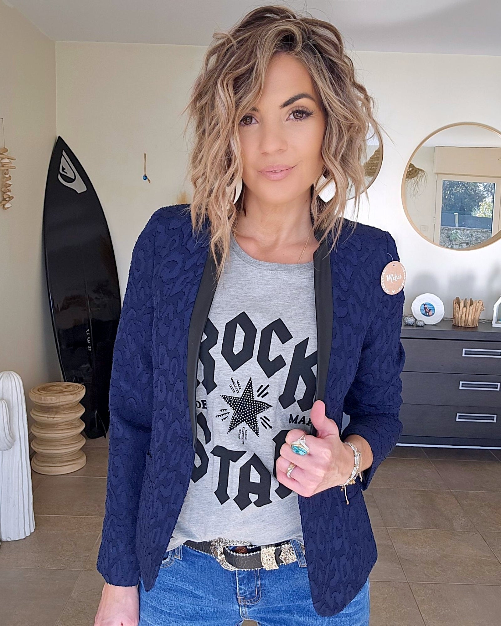 Veste bleue léo