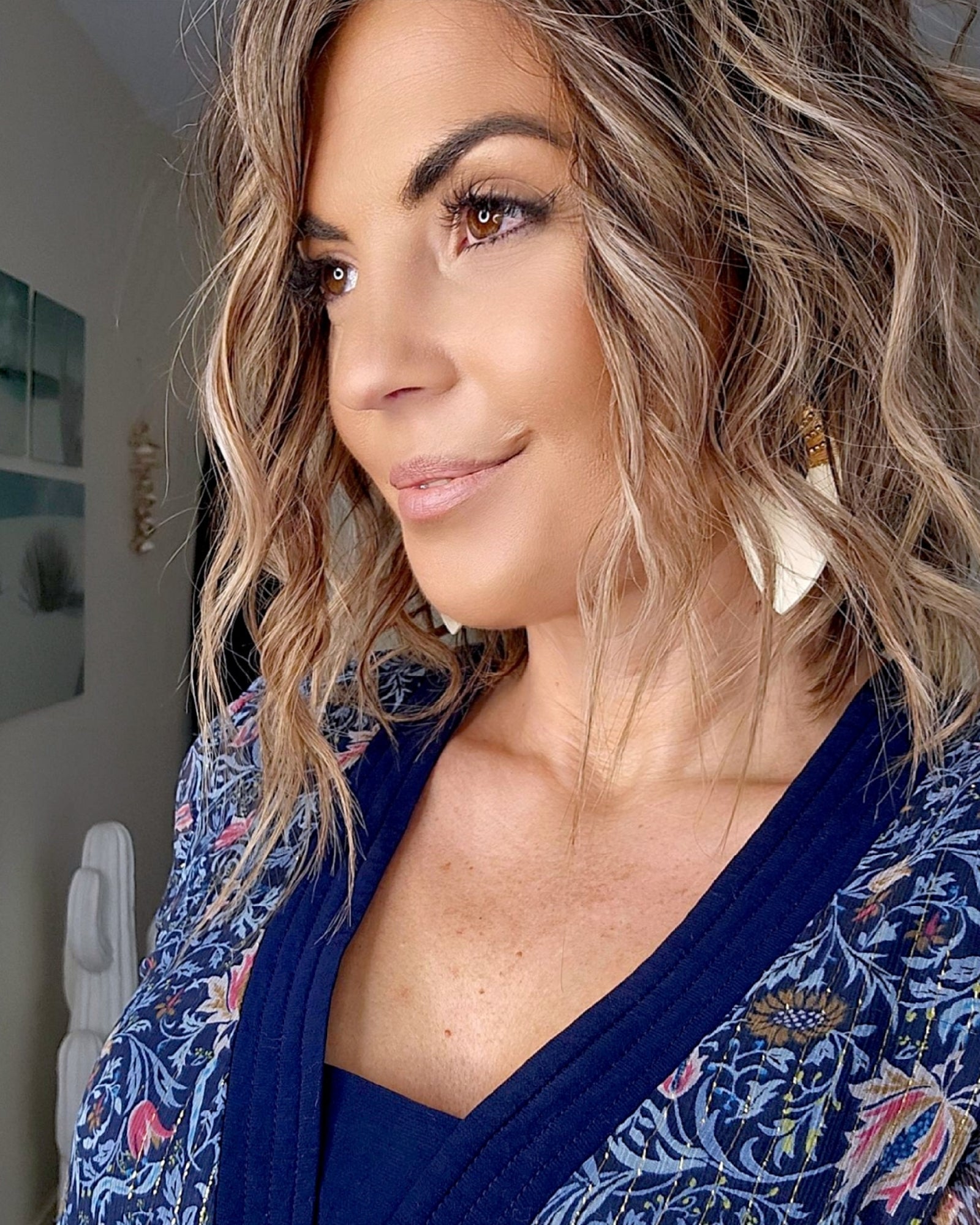 Robe bleue en soie