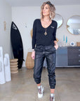 Pull black militaire