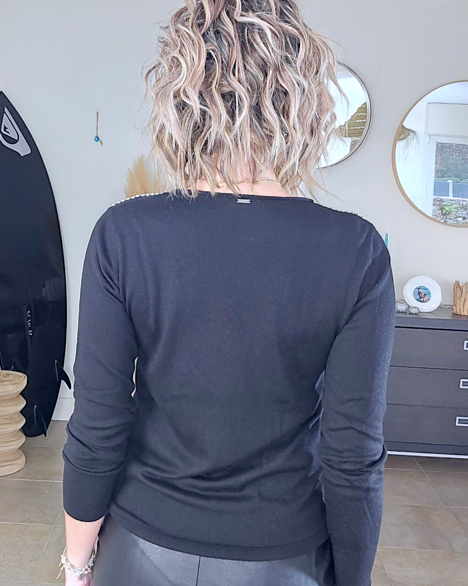 Pull black militaire