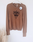Pull bronze à inscriptions