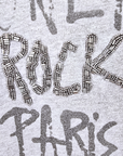 T-shirt gris rock avec perles bijoux